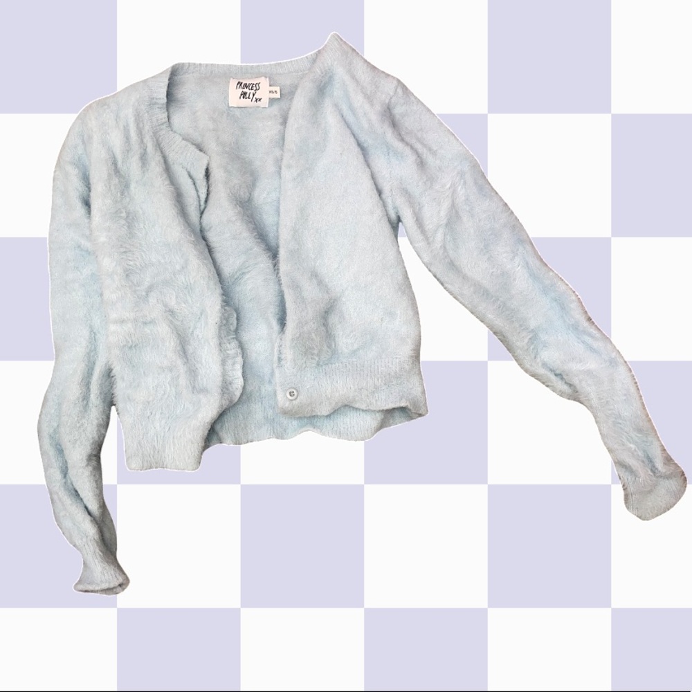 princess polly fuzzy blue sweater